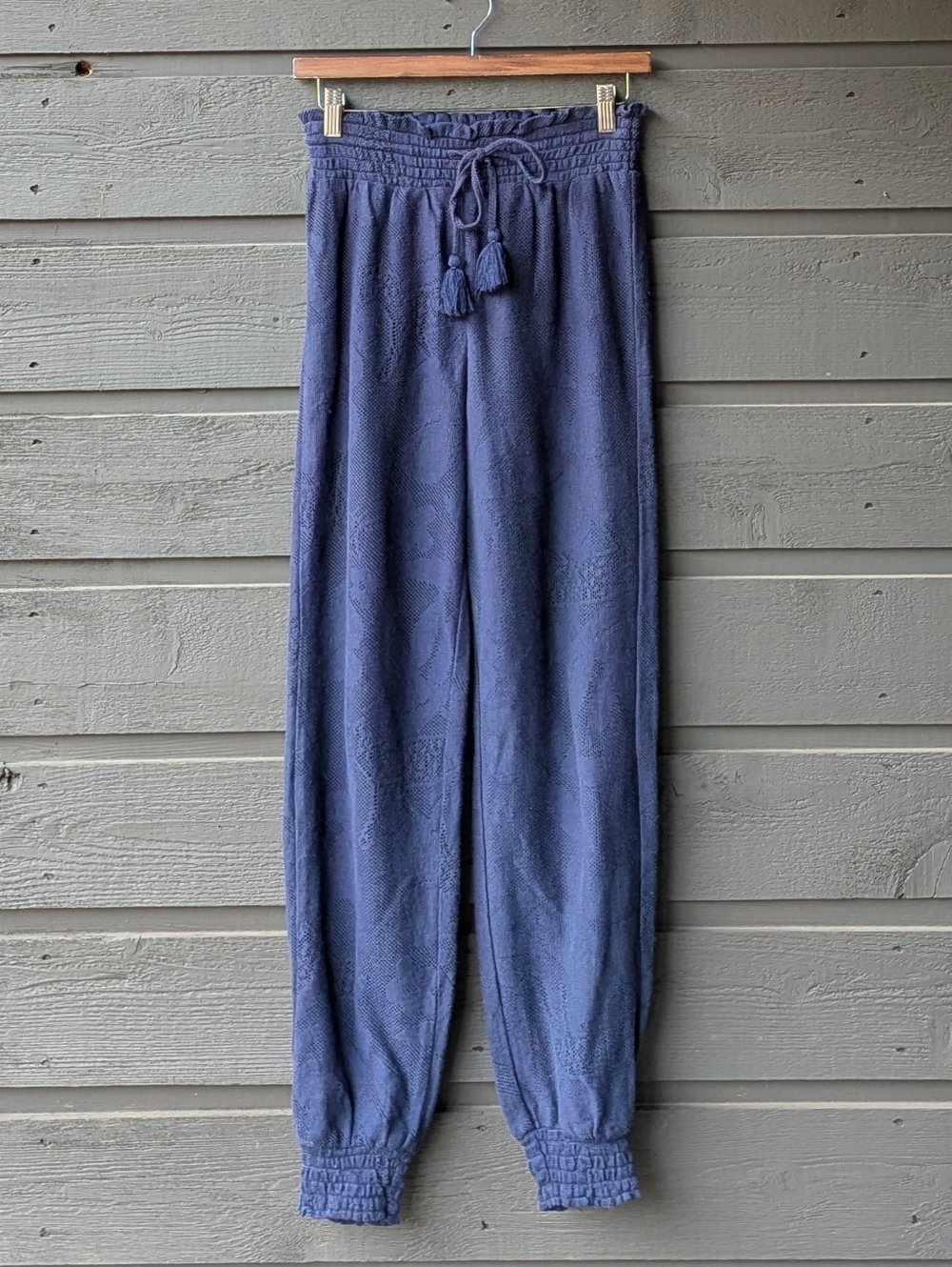 NWOT Aerie Dark Blue Cotton Blend Sheer Lace Jogger Pants Size XS